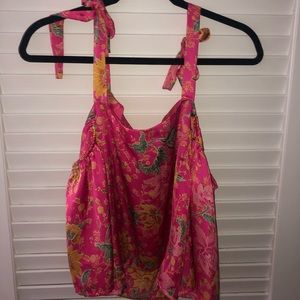 Patterned Satin Tank